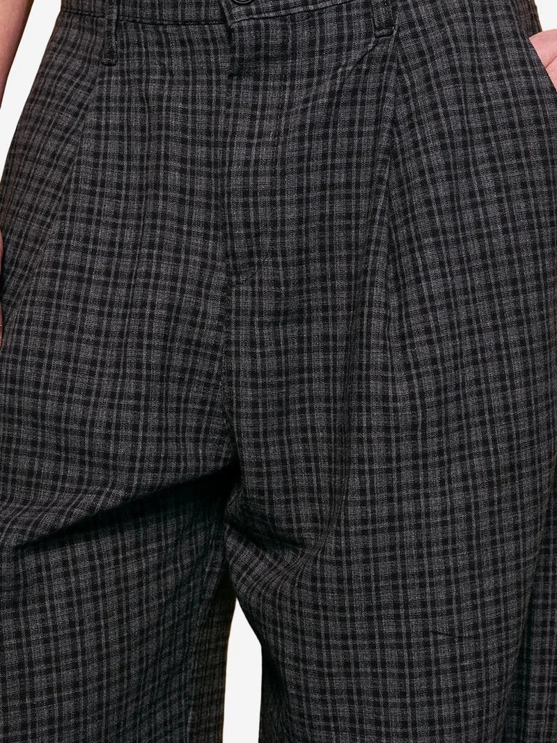 Giesto Black GIESTO Men's Plaid Pleated Gabardine Pants for Men | Best Price UAE